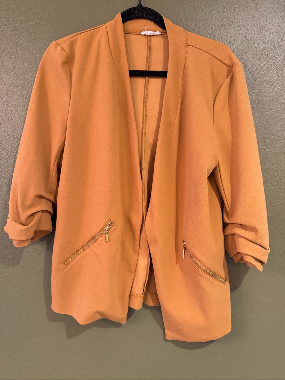 Maurices Open-Front Blazer Jacket in Camel Tan